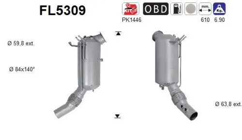 Diesel Particulate Filter (DPF) AS FL5309